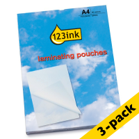 123ink A4 glossy laminating pouch, 2 x 80 micron (3 x 100-pack)  300820