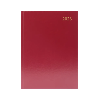 A5 Week to View burgundy desk diary, 2024 | KFA53BG23 KFA53BG24 299193