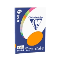 Clairefontaine bright orange A4 coloured paper, 80gsm (100 sheets) 4110C 250042